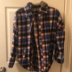 🔴SOLD🔴 Hooded plaid flannel